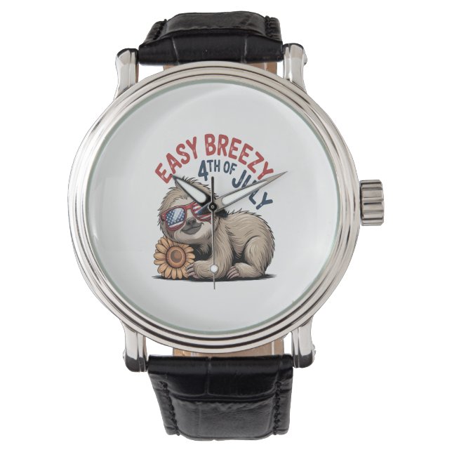 Sloth Sunflower 4th of July Watch (Front)