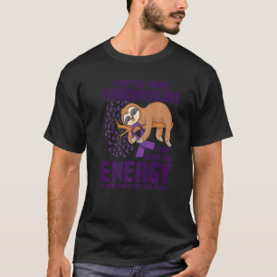 Sloth Support Purple Ribbon Warrior Fibromyalgia A T-Shirt