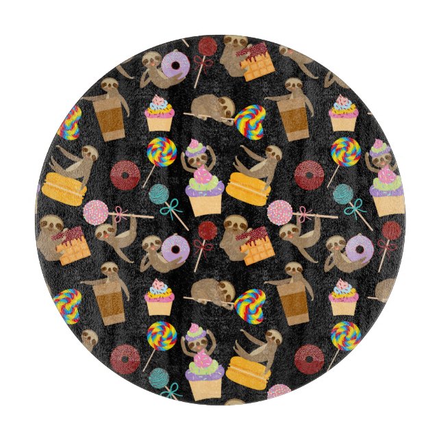 Sloth Sweet Treats Pattern Cutting Board (Front)