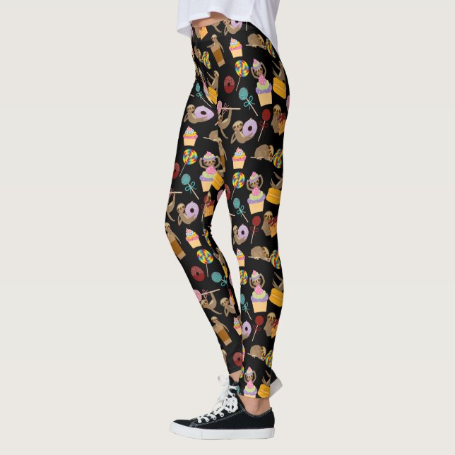 Sloth Sweet Treats Pattern Leggings (Left)