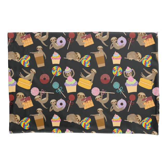 Sloth Sweet Treats Pattern Pillowcase (Front-Left)