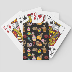 Sloth Sweet Treats Pattern Playing Cards