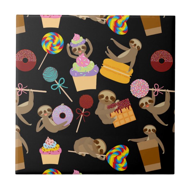 Sloth Sweet Treats Pattern Tile (Front)