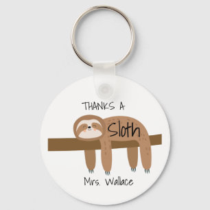 Sloth Teacher Keyring, Thank You Teaching Assistan Keychain