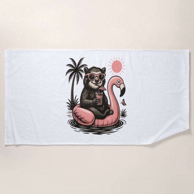 Sloth Team Sloth Hiking Camping Beach Towel (Front)