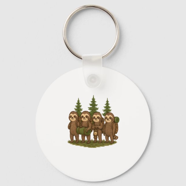 Sloth Team Sloth Hiking Camping Keychain (Front)