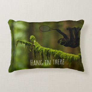 Sloth Tennis Player in the Rainforest Accent Pillow