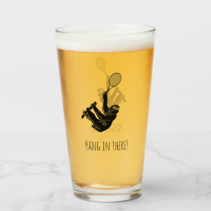 Sloth Tennis Player with Text Glass