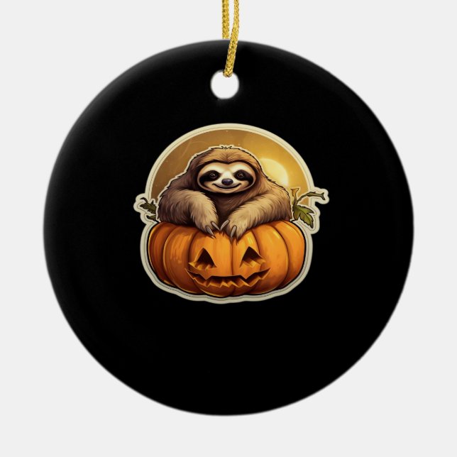 Sloth themed halloween Classic T-Shirt_1 Ceramic Ornament (Front)