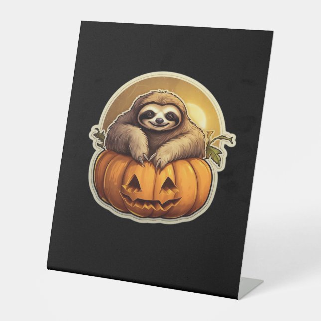 Sloth themed halloween Classic T-Shirt_1 Pedestal Sign (Front)