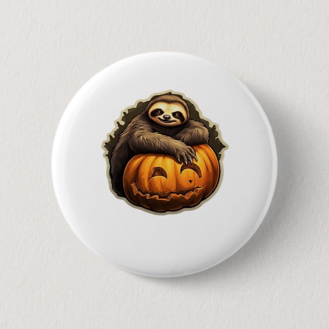 Sloth themed halloween Classic T-Shirt 2 Inch Round Button (Front)
