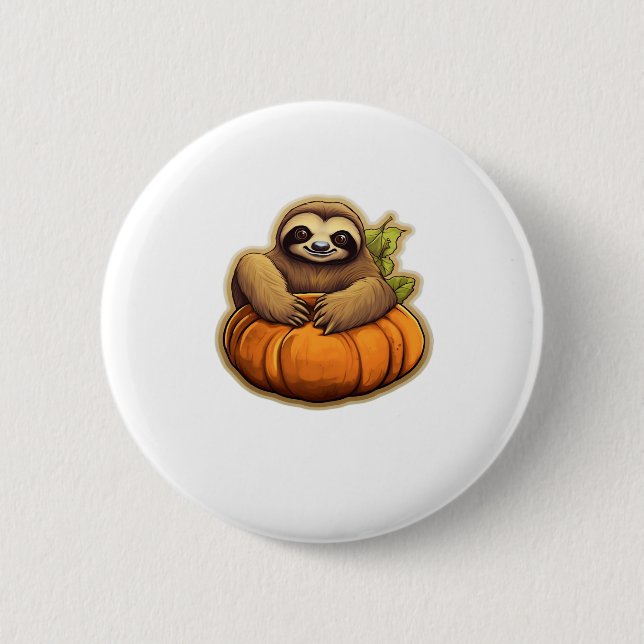 Sloth themed halloween Oversized T-Shirt_1 2 Inch Round Button (Front)