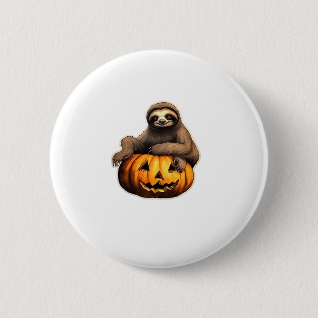 Sloth themed halloween Oversized T-Shirt 2 Inch Round Button (Front)