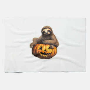 Sloth themed halloween Oversized T-Shirt Kitchen Towel