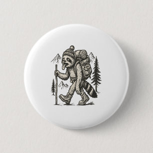 Sloth Tired Sloth Hiking 2 Inch Round Button