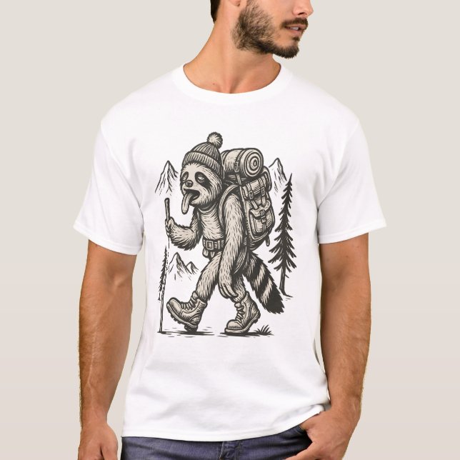 Sloth Tired Sloth Hiking T-Shirt (Front)