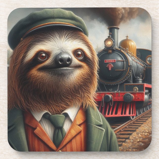 Sloth Train Engineer Coaster (Front)