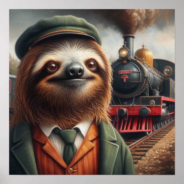 Sloth Train Engineer Poster (Front)