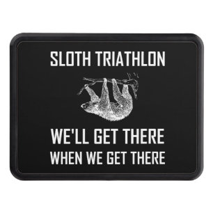Sloth Triathlon Get There Funny Trailer Hitch Cover