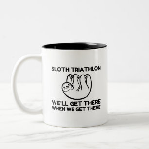 SLOTH TRIATHLON Two-Tone COFFEE MUG
