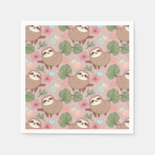 Sloth Tropical Dream Napkin