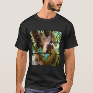 Sloth Tropical Rainforest 9 Grid Photo Art T-Shirt