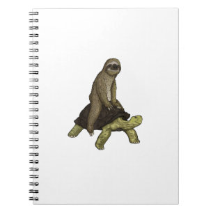 Sloth Turtle Shirt Sloth Riding Tortoise Speed is Notebook