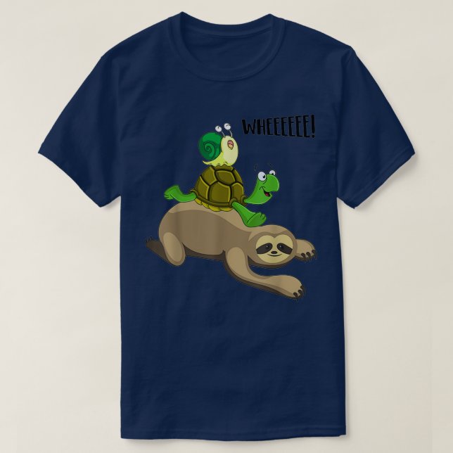 Sloth Turtle Snail Funny Running Team Gift T T-Shirt (Design Front)