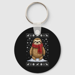 Sloth Ugly Christmas Keychain
