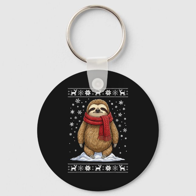 Sloth Ugly Christmas  Keychain (Front)
