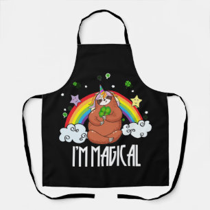 Sloth Unicorn I'm Magical St Patricks Day Apron