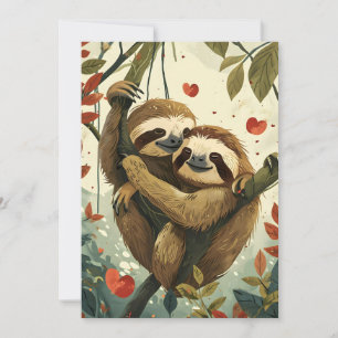 Sloth Valentine's Day Holiday Card