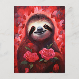 Sloth Valentines day Postcard