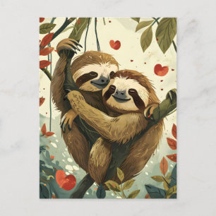 Sloth Valentine's Day Postcard