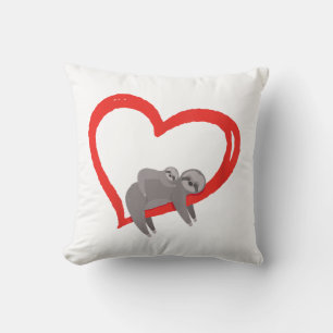 Sloth Valentine's Day, Women's Sloths Valentine's Throw Pillow
