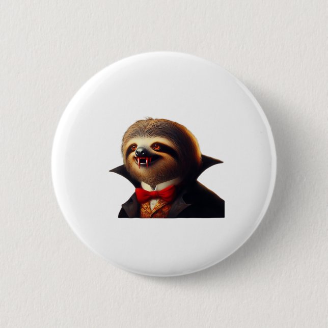 Sloth Vampire Classic T-Shirt 2 Inch Round Button (Front)