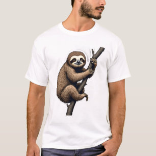 Sloth Vintage Engraving Graphic Tee (2)