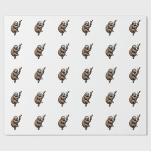Sloth Vintage Engraving Graphic Tee (2) Wrapping Paper