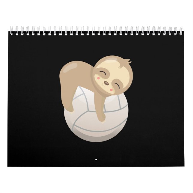 Sloth Volleyball Cute Animal Lover Gift Long Sleep Calendar (Cover)