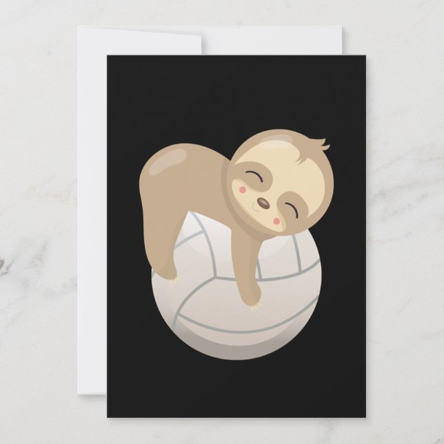Sloth Volleyball Cute Animal Lover Gift Long Sleep Holiday Card (Front)