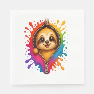 Sloth Watercolor Napkin