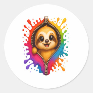 Sloth Wear Sunglasses Hawaiian Vintage Classic Round Sticker