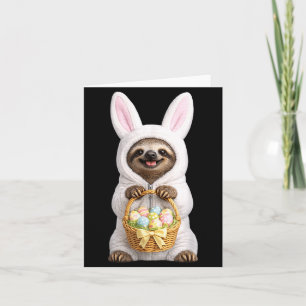 Sloth Wearing Easter Bunny Funny Cute Costume Card