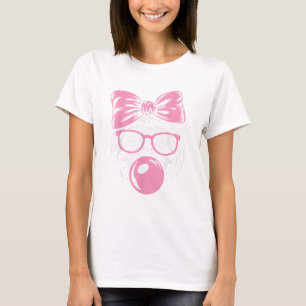 Sloth Wearing Glasses and Blowing Pink Bubble Gum  T-Shirt