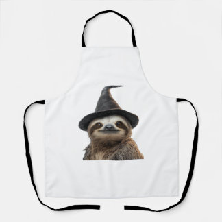 Sloth Wearing Halloween Witch Hat Classic T-Shirt Apron