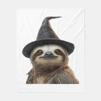 Sloth Wearing Halloween Witch Hat Classic T-Shirt Fleece Blanket