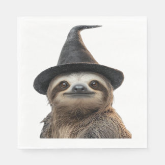 Sloth Wearing Halloween Witch Hat Classic T-Shirt Napkin