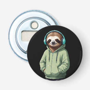 Sloth Wearing Hoodie Funny Cool Animal Character  Bottle Opener