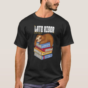 Sloth With Books Late Riser Champion T-Shirt