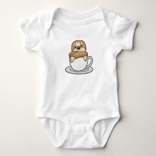 Sloth with Cup of Coffee Baby Bodysuit